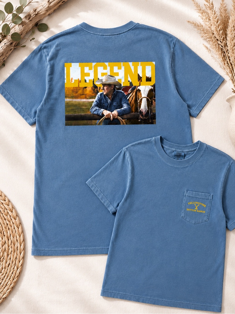 Yellowstone Dutton Ranch Legend Pocket Tee M